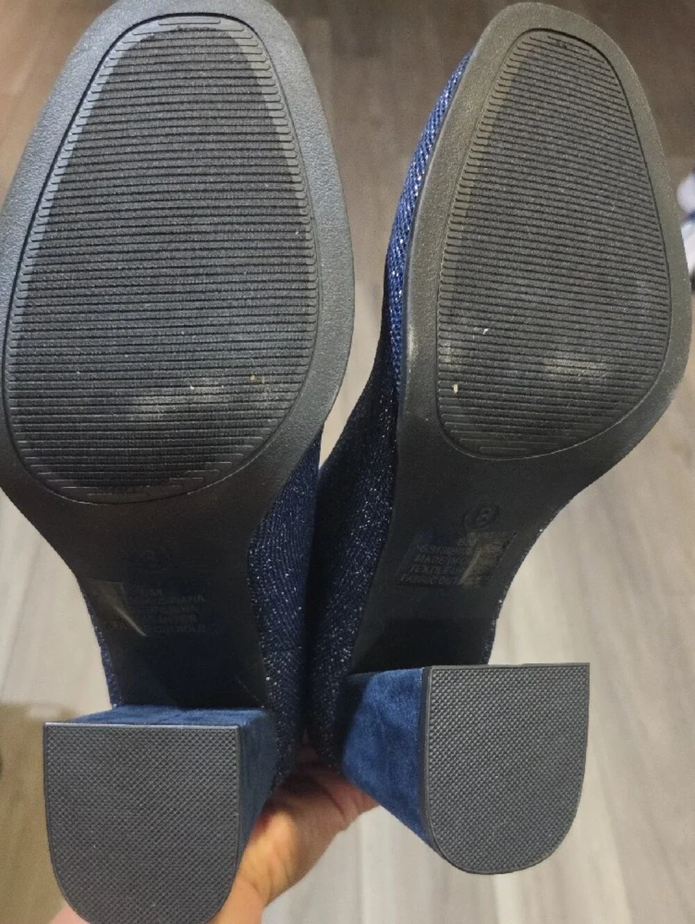 MIA Sparkle Knit Navy Blue Ankle Boots